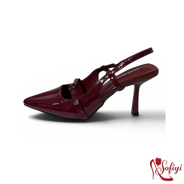 zapato de tacón de estilo slingback para mujer 6k01