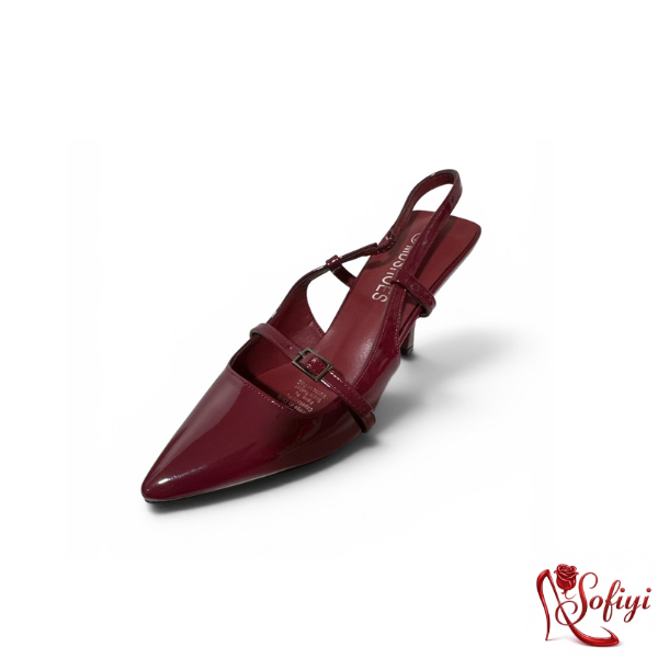 zapato de tacón de estilo slingback para mujer 6k01