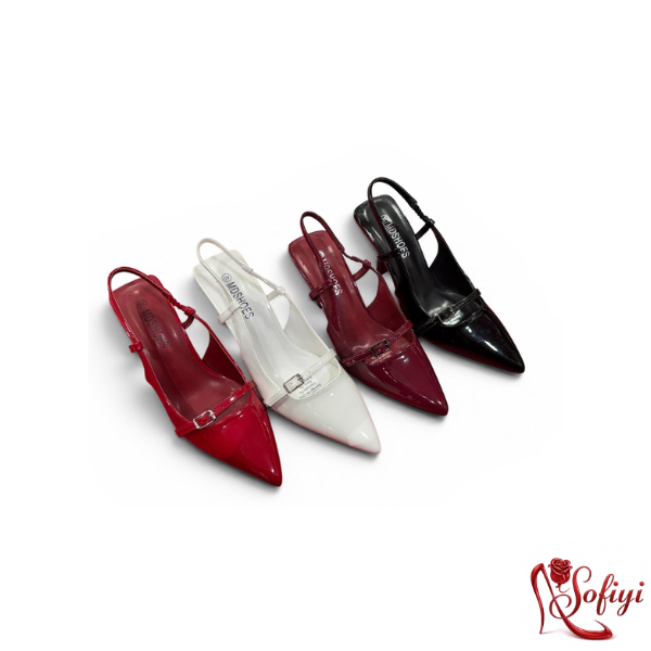 zapato de tacón de estilo slingback para mujer 6k01