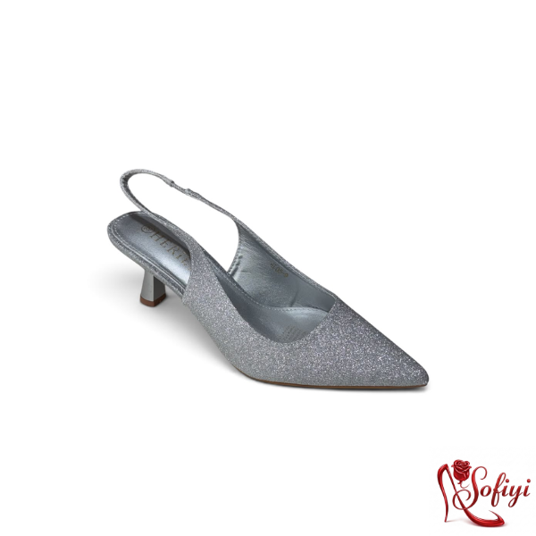 ZAPATOS DE TACO DE BRILLO MUJER HL05