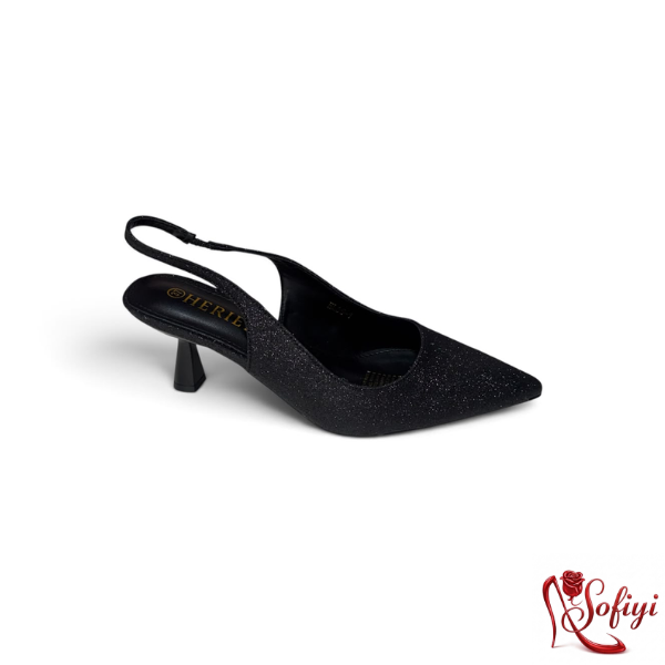 ZAPATOS DE TACO DE BRILLO MUJER HL05