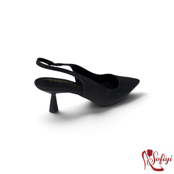 ZAPATOS DE TACO DE BRILLO MUJER HL05